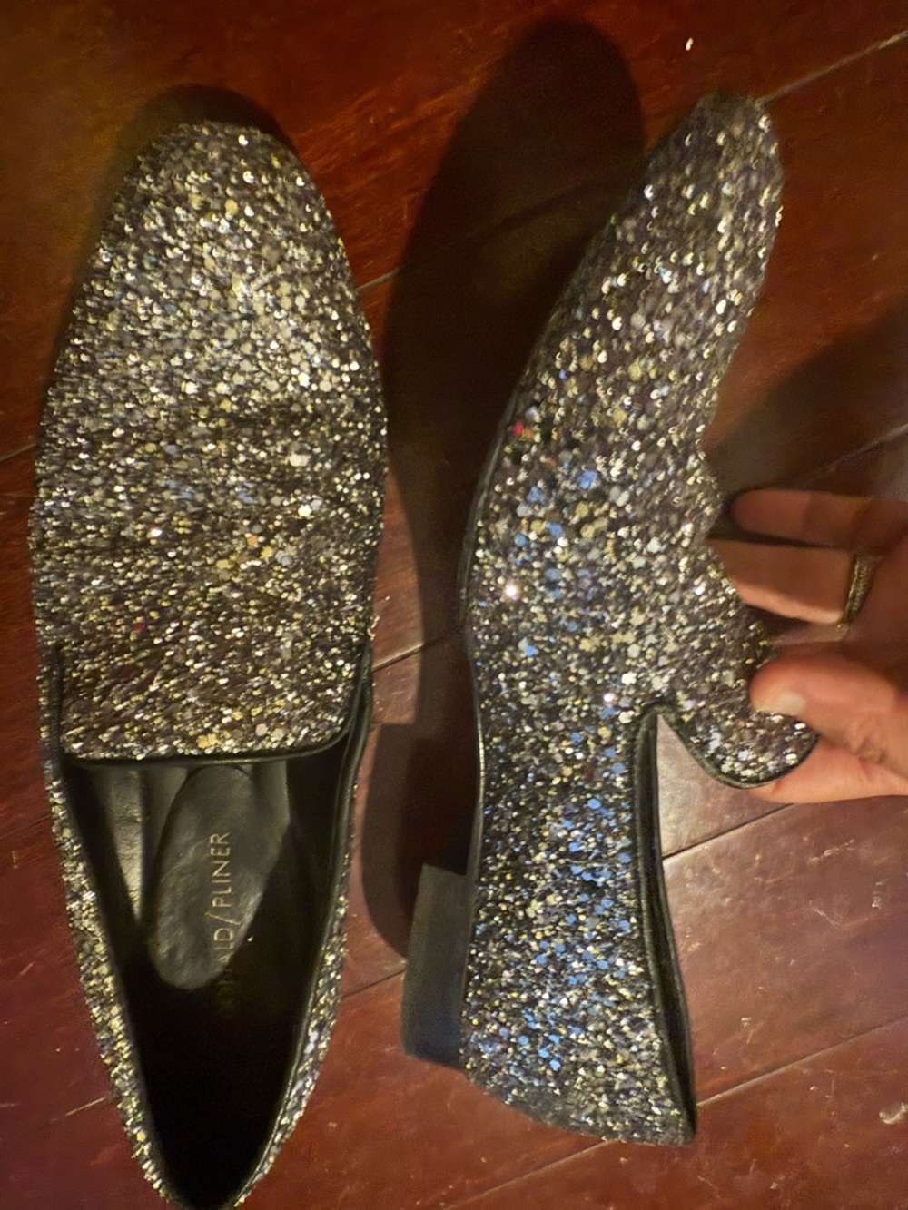Donald J. Pliner Sparkle Glitter Loafers - Silver